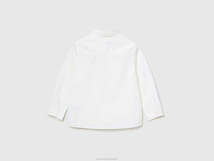 kinderen Benetton overhemd van zuiver katoen wit 4R622235