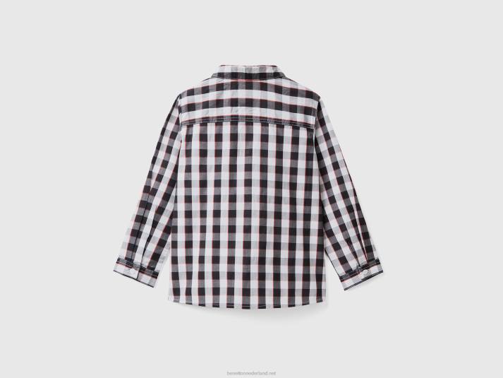 kinderen Benetton overhemd van zuiver katoen zwart 4R625072