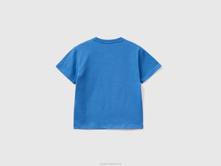 kinderen Benetton pinda's t-shirt met korte mouwen helderblauw 4R625061