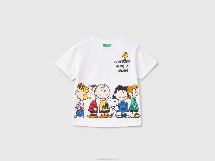 kinderen Benetton pinda's t-shirt met korte mouwen wit 4R622223