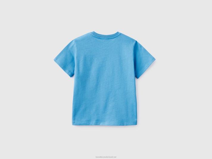 kinderen Benetton space jam t-shirt met korte mouwen turkoois 4R625033