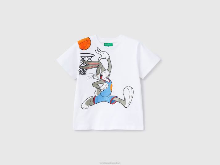 kinderen Benetton space jam t-shirt met korte mouwen wit 4R622222