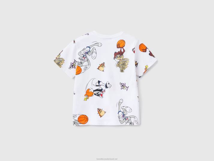 kinderen Benetton t-shirt met space jam print wit 4R625060