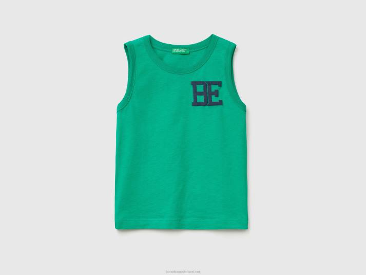 kinderen Benetton tanktop van 100% biologisch katoen met logo groente 4R622153