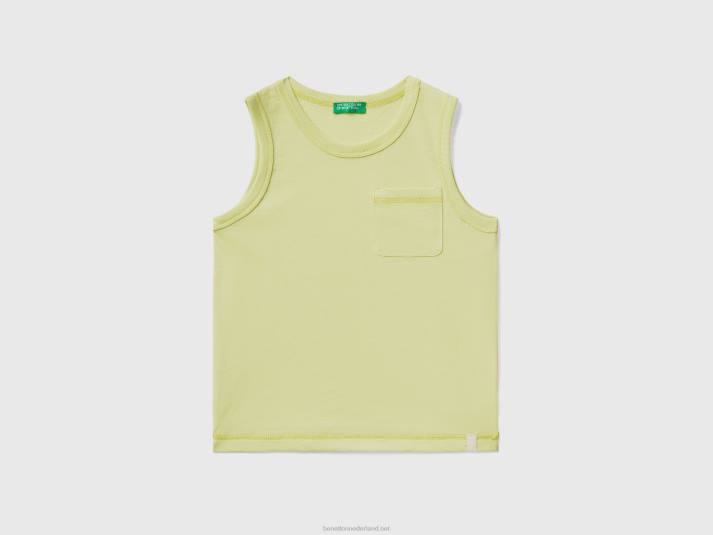 kinderen Benetton tanktop van gerecyclede stof met zak limoen 4R622151