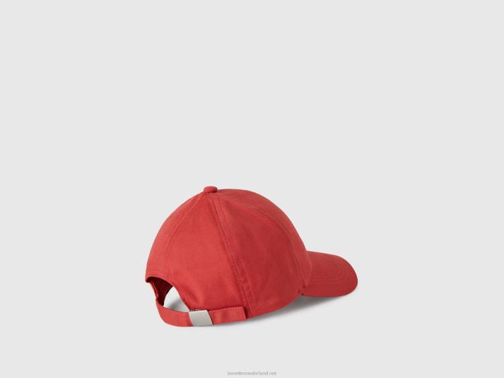 kinderen Benetton pet met vizier baksteenrood 4R622410