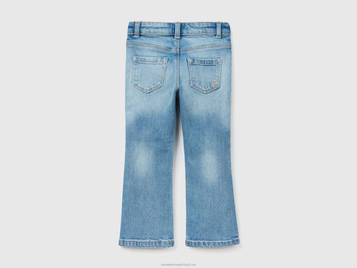 kinderen Benetton flared jeans met vijf zakken lichtblauw 4R623043