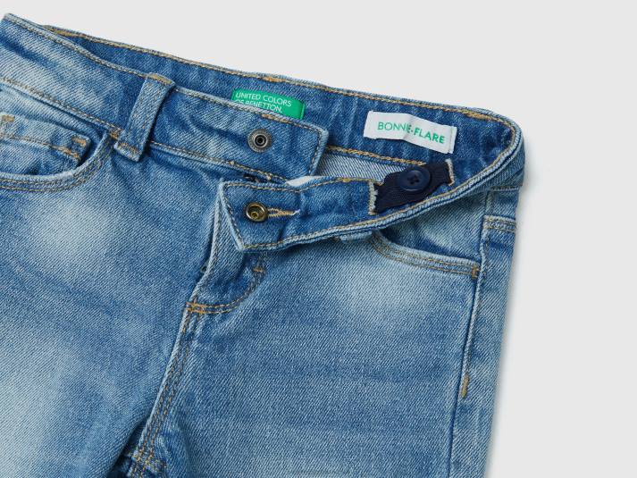 kinderen Benetton flared jeans met vijf zakken lichtblauw 4R623043
