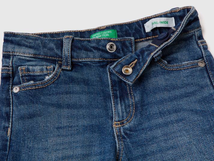 kinderen Benetton jeans met wijde pasvorm blauw 4R623032