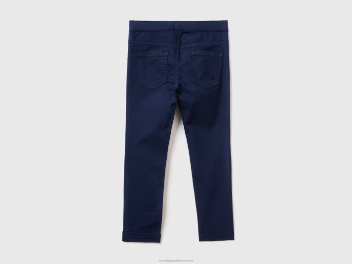 kinderen Benetton jegging van stretchkatoenmix donkerblauw 4R625702
