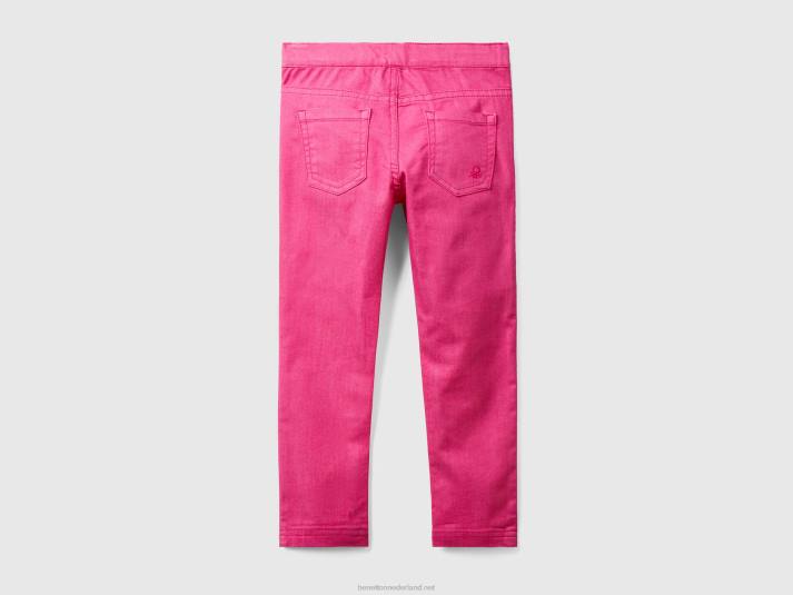 kinderen Benetton jegging van stretchkatoenmix fuchsia 4R625716