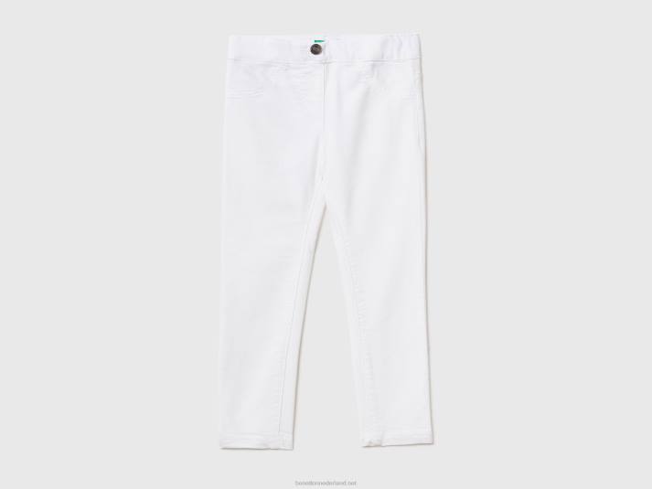 kinderen Benetton jegging van stretchkatoenmix wit 4R625708