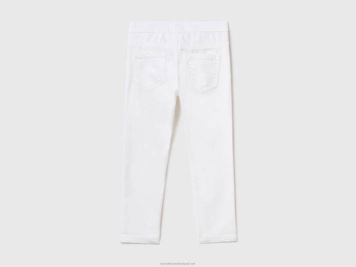 kinderen Benetton jegging van stretchkatoenmix wit 4R625708