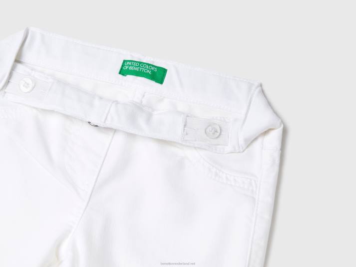 kinderen Benetton jegging van stretchkatoenmix wit 4R625708