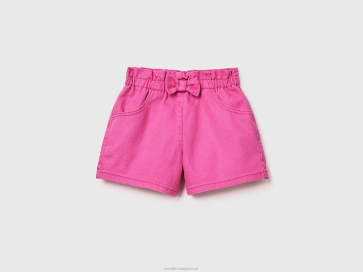 kinderen Benetton korte broek met elastische taille fuchsia 4R625709