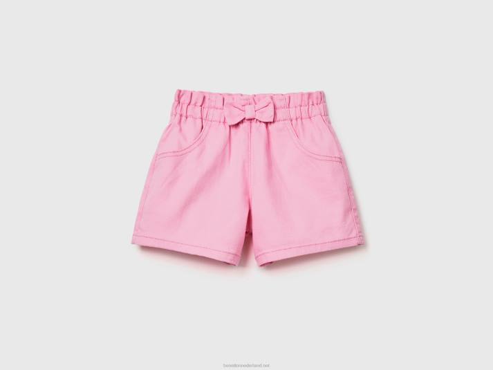 kinderen Benetton korte broek met elastische taille roze 4R625705