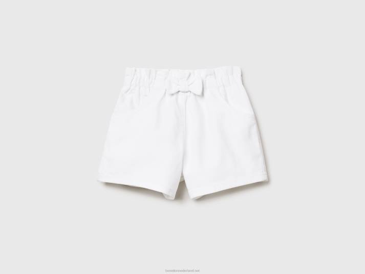 kinderen Benetton korte broek met elastische taille wit 4R625722