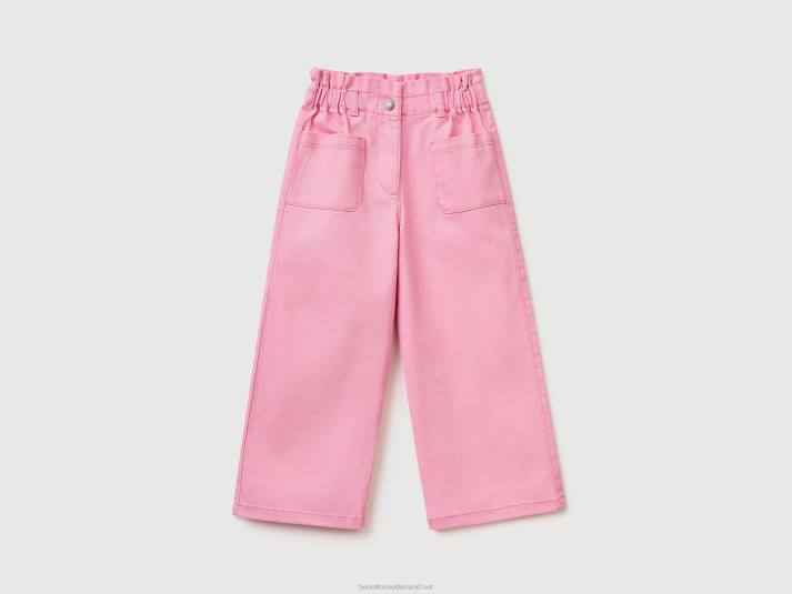 kinderen Benetton paperbag broek roze 4R623003