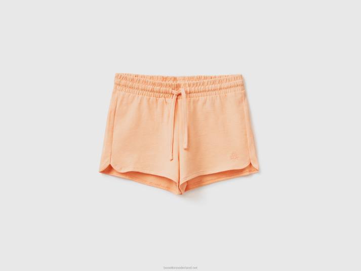 kinderen Benetton short met trekkoord van biologisch katoen Zalm 4R623008