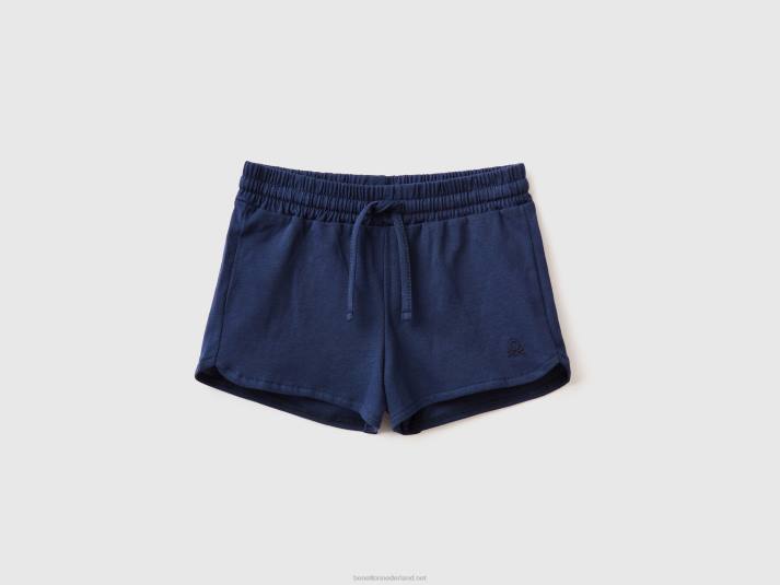 kinderen Benetton short met trekkoord van biologisch katoen donkerblauw 4R623015