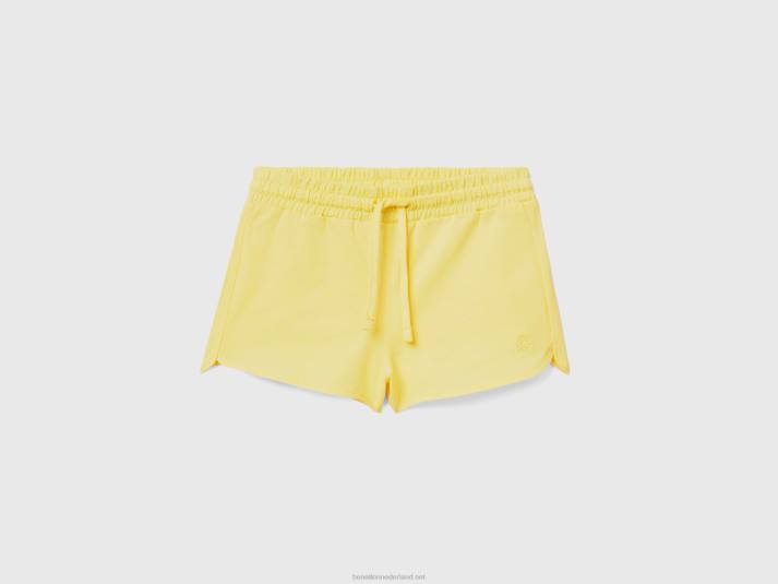 kinderen Benetton short met trekkoord van biologisch katoen geel 4R623035
