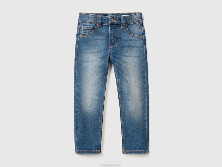 kinderen Benetton slimfit jeans met vijf zakken donkerblauw 4R625725