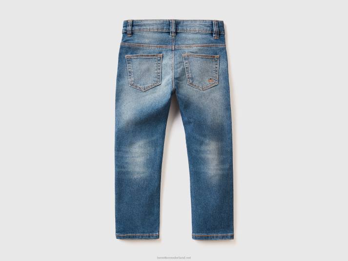 kinderen Benetton slimfit jeans met vijf zakken donkerblauw 4R625725