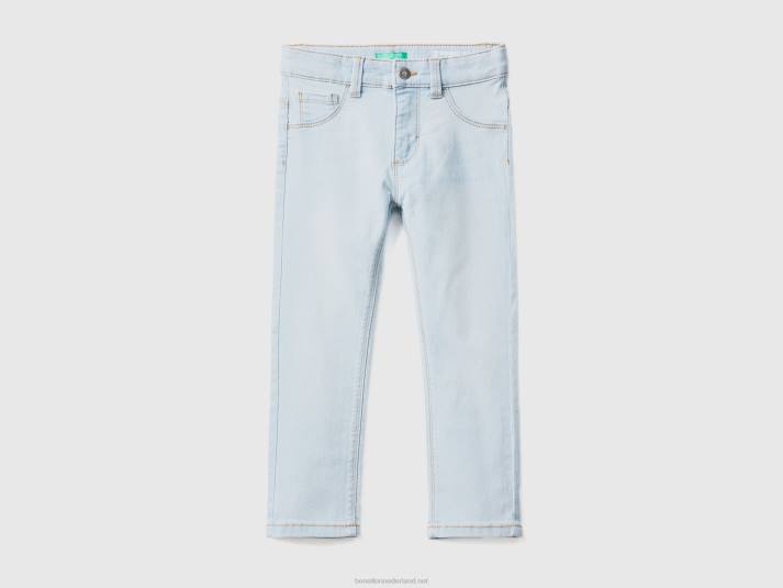 kinderen Benetton slimfit jeans met vijf zakken hemelsblauw 4R623048