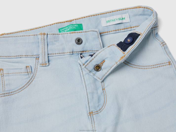 kinderen Benetton slimfit jeans met vijf zakken hemelsblauw 4R623048