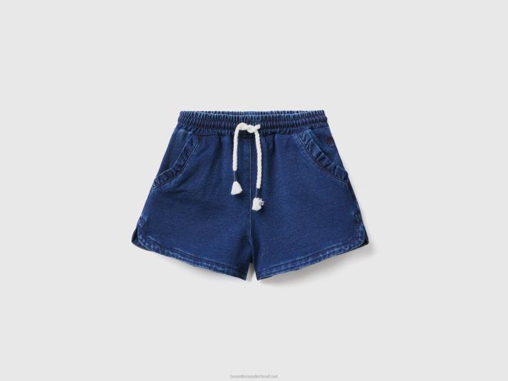 kinderen Benetton sweat bermuda's in denimlook blauw 4R623039