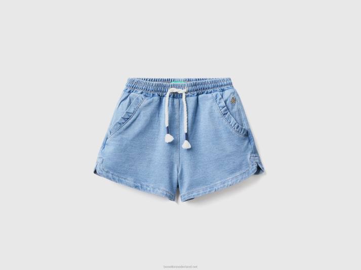 kinderen Benetton sweat bermuda's in denimlook lichtblauw 4R622993