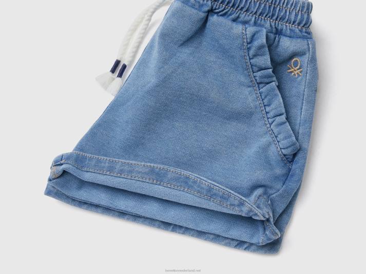 kinderen Benetton sweat bermuda's in denimlook lichtblauw 4R622993