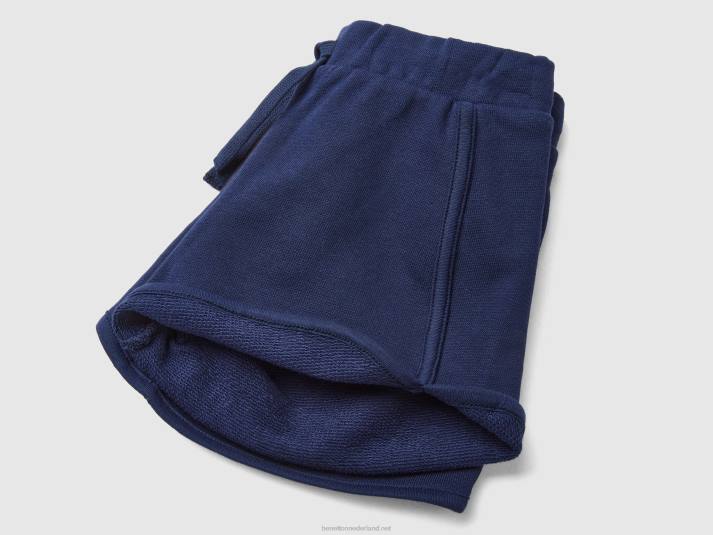 kinderen Benetton sweatshort van 100% biologisch katoen donkerblauw 4R623025