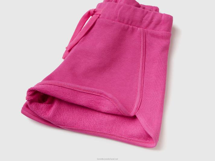 kinderen Benetton sweatshort van 100% biologisch katoen fuchsia 4R623023