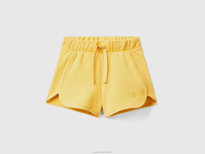 kinderen Benetton sweatshort van 100% biologisch katoen geel 4R622998
