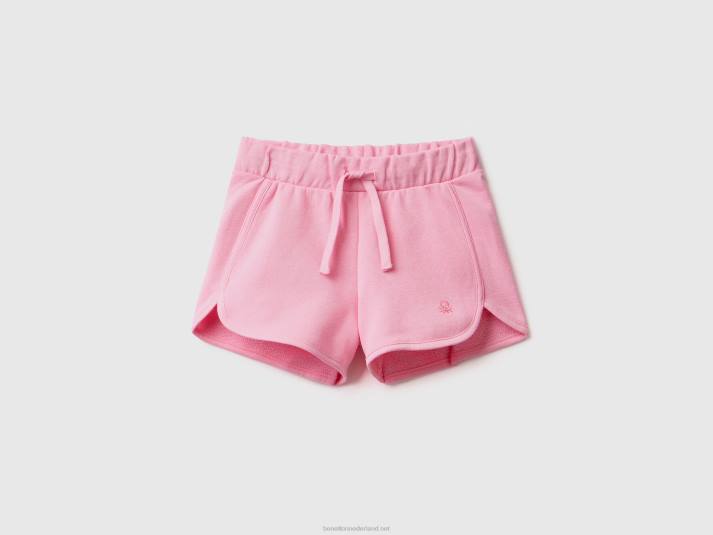 kinderen Benetton sweatshort van 100% biologisch katoen roze 4R623006
