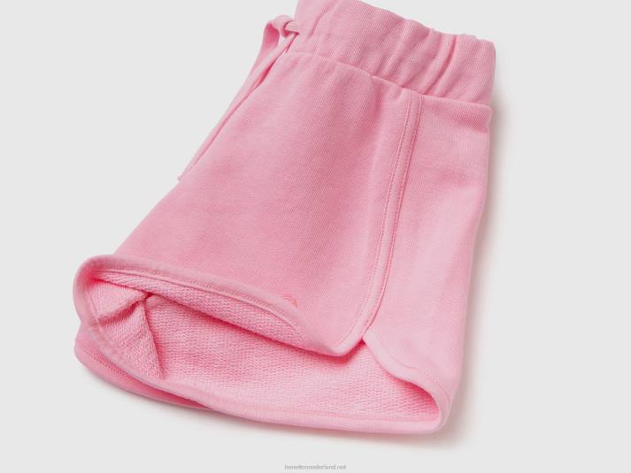 kinderen Benetton sweatshort van 100% biologisch katoen roze 4R623006