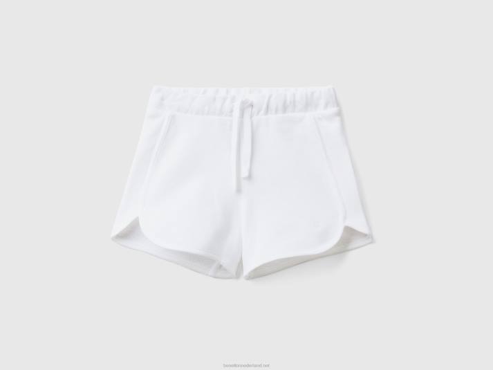 kinderen Benetton sweatshort van 100% biologisch katoen wit 4R622997