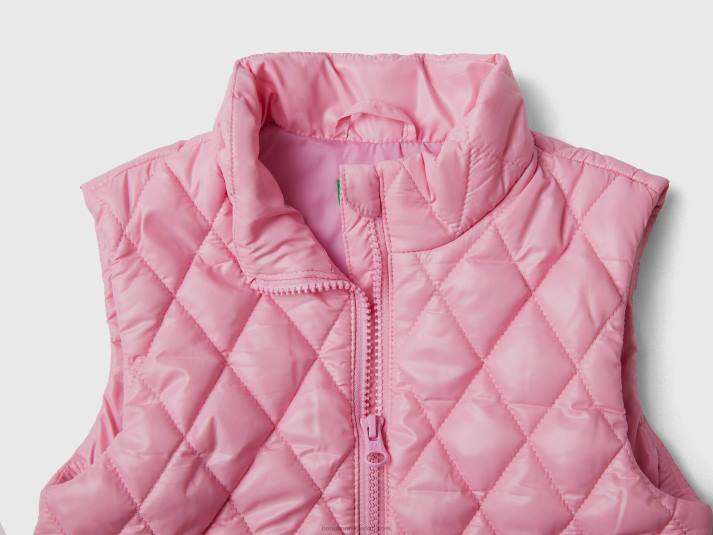 kinderen Benetton gewatteerd "rain defender" vest roze 4R622826