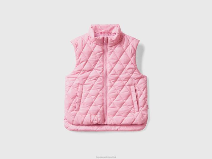 kinderen Benetton gewatteerd "rain defender" vest roze 4R625539