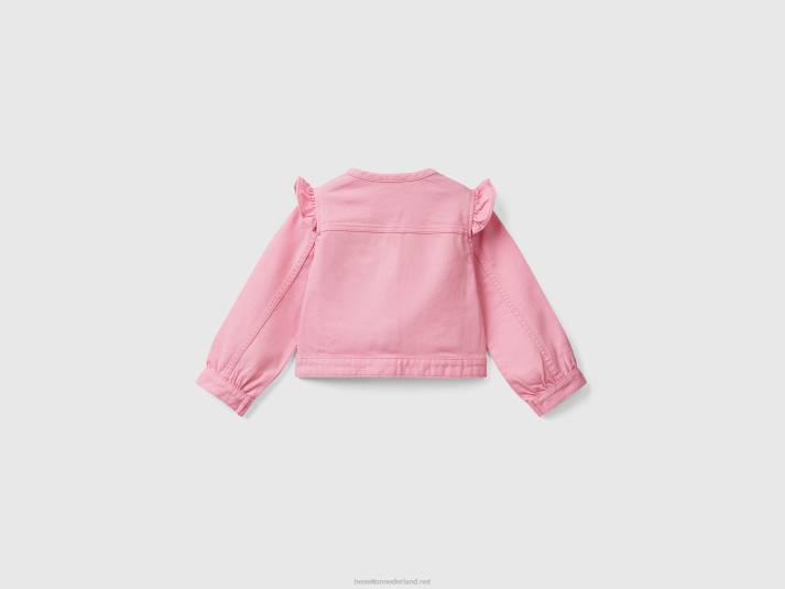 kinderen Benetton kleurrijk jack van stretchkatoen roze 4R625538