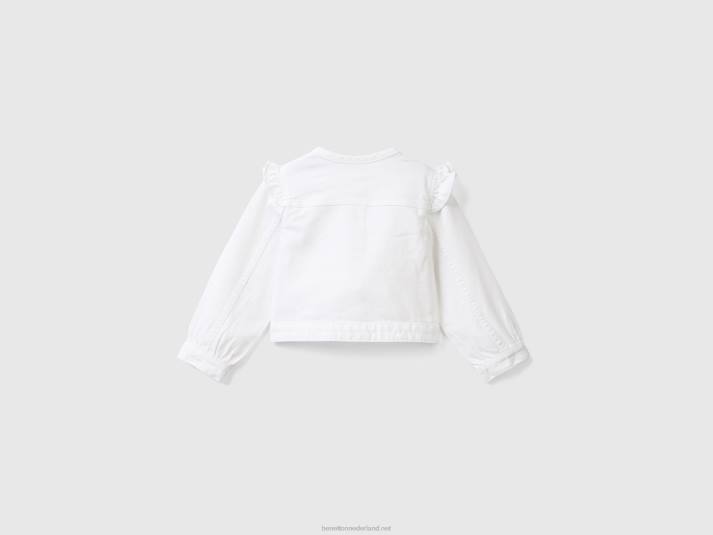 kinderen Benetton kleurrijk jack van stretchkatoen wit 4R622824