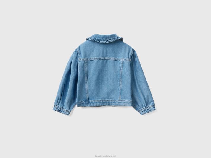 kinderen Benetton spijkerjasje met kraag blauw 4R625542
