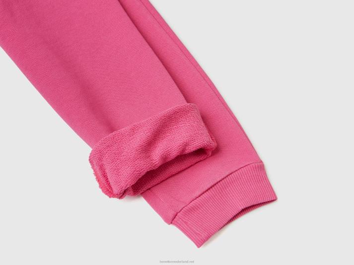 kinderen Benetton joggingbroek van biologisch katoen fuchsia 4R623026