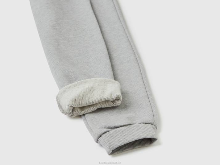 kinderen Benetton joggingbroek van biologisch katoen lichtgrijs 4R623036