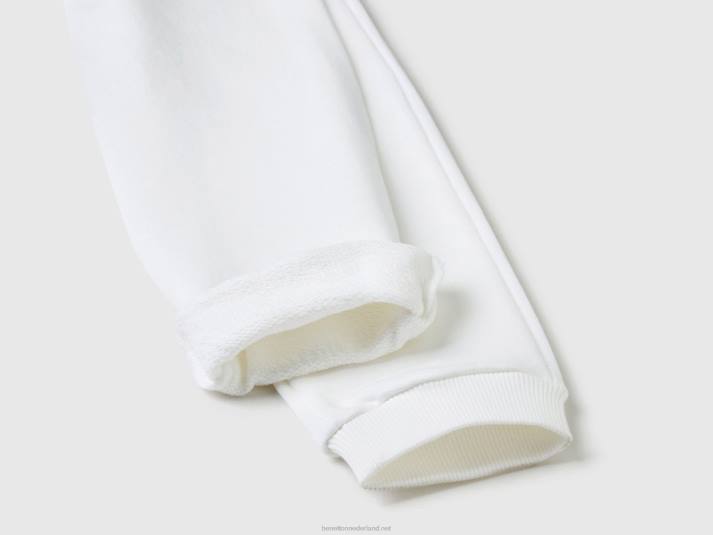 kinderen Benetton joggingbroek van biologisch katoen wit 4R622996