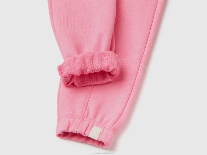 kinderen Benetton joggingbroek van gerecyclede stof Neon roze 4R623027