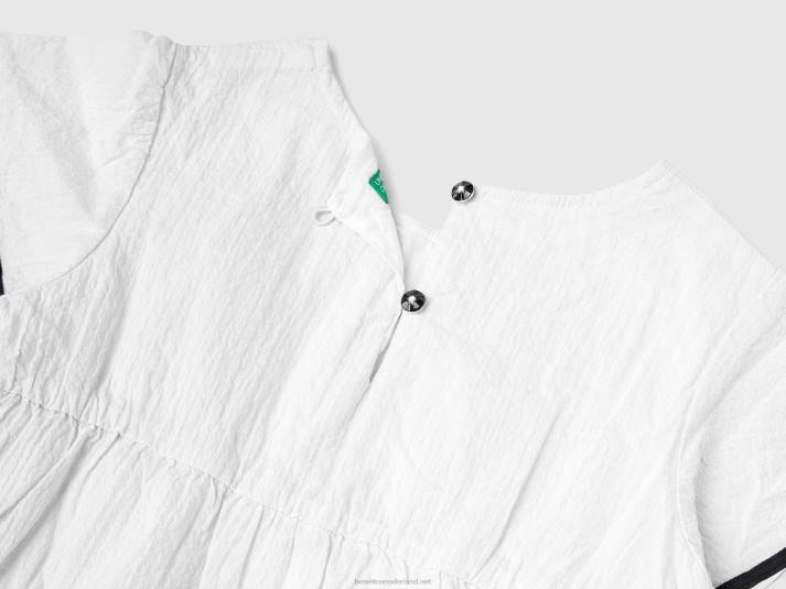 kinderen Benetton korte jurk met franjes wit 4R622939