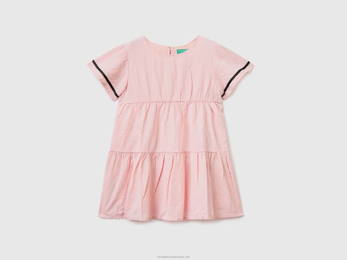 kinderen Benetton korte jurk met franjes zacht roze 4R625648