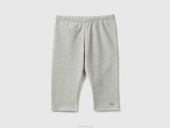 kinderen Benetton 3/4 legging van stretchkatoen lichtgrijs 4R622980